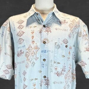VINTAGE Territory Ahead Southwest Aztec Art button down shirt men’s cotton 90s